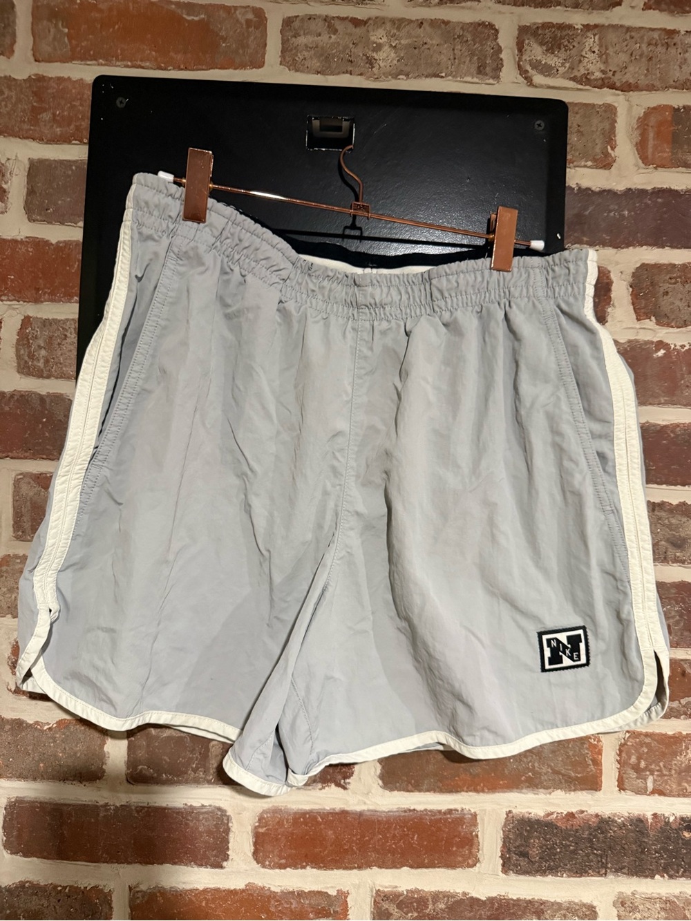 Nike Light Gray Athletic Shorts with White Trim